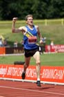 James Wilkinson winning the 3000 metres steeplechase at the Sainsbury's British Championships, Birmingham.